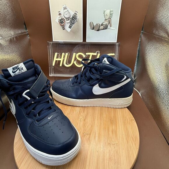 Nike Air Force 1 Mid '07 Midnight Navy Blue 2016 Men's Size 11 - Picture 5 of 11